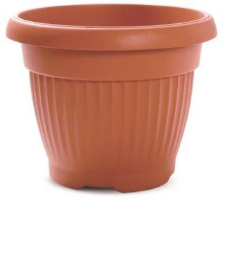 Doniczka zewnętrzna Terra śr. 15 cm + podstawka - terakota
