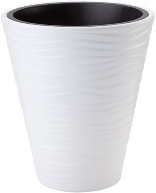 Doniczka okrągła Sahara - mrozoodporna - 35 cm - biała
