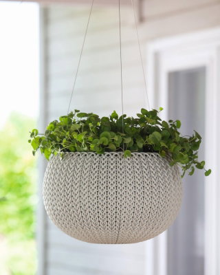 Doniczka wisząca Cozies M - śr. 36 cm - szara