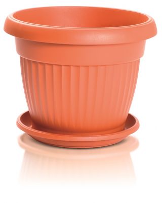 Doniczka zewnętrzna Terra śr. 25 cm + podstawka - terakota