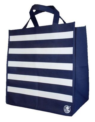 Torba na zakupy - 34 x 36 x 22 cm - paski marynarskie