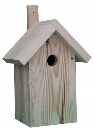 Budka lęgowa dla ptaków - sikorek, wróbli i kowalików - surowa