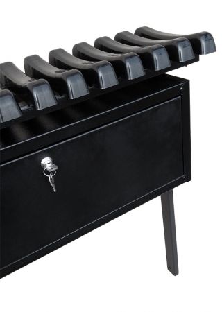 Ławka na cmentarz, cmentarna żebrowana z dużą skrzynią - szerokość: 80cm