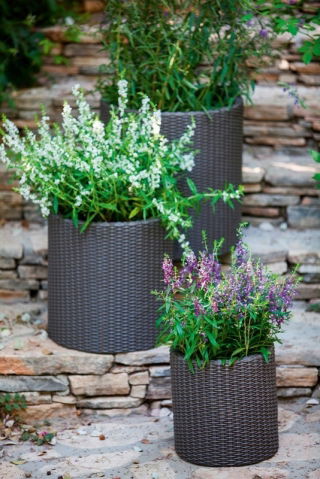 Doniczka okrągła średnia - śr. 36 cm - Cylinder Planter - antracyt