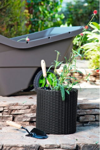 Doniczka okrągła średnia - śr. 36 cm - Cylinder Planter - antracyt