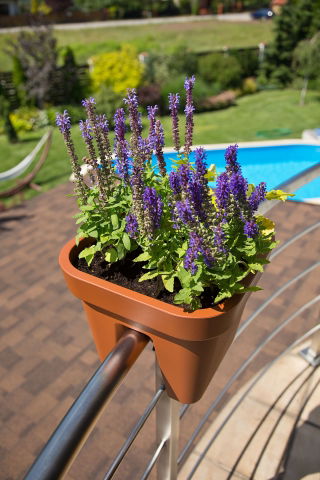Donica balustradowa Lobelia - 29 cm - ceglasty