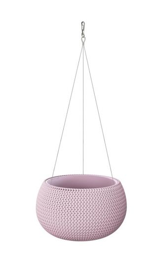 Doniczka okrągła wisząca Splofy Bowl - 37 cm - jagodowy jasny