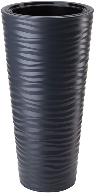 Doniczka okrągła wysoka Sahara Slim - mrozoodporna - 30 cm - antracyt