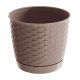 Doniczka okrągła + podstawka Ratolla - 19 cm - mocca