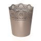 Osłonka z koronkowym wykończeniem, ażurowa Lace - 18 cm - mocca