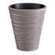 Doniczka okrągła Sand - lekka i ozdobna - 34,5 cm - mocca