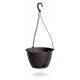 Doniczka wisząca okrągła + podstawka Ratolla - 22 cm - umbra, ciemny brąz