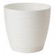 Doniczka okrągła + podstawka Sahara petit - 17 cm - biała