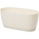 Doniczka podłużna + podstawka Sahara petit - 27 x 13 cm - kremowa