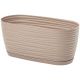Doniczka podłużna + podstawka Sahara petit - 27 x 13 cm - szarobeżowa