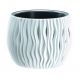 Doniczka okrągła + wkład Sandy Bowl - 18 cm - biały