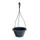 Doniczka okrągła wisząca + podstawka Respana W - 21 cm - antracyt