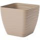 Doniczka kwadratowa + podstawka Sahara petit - 19 cm - cafe latte