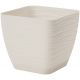 Doniczka kwadratowa + podstawka Sahara petit - 11 cm - krem