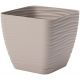 Doniczka kwadratowa + podstawka Sahara petit - 19 cm - szarobeżowy (taupe)