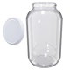 Słoje zakręcane szklane, słoiki - fi 100 - 4,25 l + zakrętka biała - 4 szt.