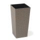 Doniczka ekologiczna z domieszką drewna - Finezja Eco - 25 cm - rattan - szara
