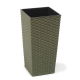 Doniczka ekologiczna z domieszką drewna - Finezja Eco - 25 cm - rattan - zielona leśna