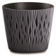 Doniczka okrągła + wkład Sandy Round - 22 cm - antracyt