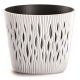 Doniczka okrągła + wkład Sandy Round - 22 cm - biały