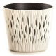 Doniczka okrągła + wkład Sandy Round - 13 cm - kremowy
