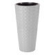 Doniczka okrągła wysoka z wkładem - Makata Slim - 30 cm - jasnoszara