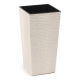 Doniczka ekologiczna z domieszką drewna - Finezja Eco - 25 cm - dłuto - biała