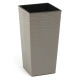 Doniczka ekologiczna z domieszką drewna - Finezja Eco - 25 cm - dłuto - szara