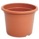 Doniczka + podstawka okrągła Plastica - 20 cm - terakota
