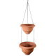 Dwupoziomowe doniczki wiszące - Roma - 25 + 30 cm - terakota