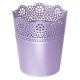 Doniczka z koronkowym wykończeniem, ażurowa Lace - 18 cm - lawendowy pastelowy