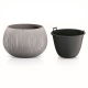 Doniczka okrągła + wkład Beton Bowl - 14,4 cm - beton