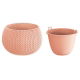 Doniczka okrągła + wkład Splofy Bowl - 24 cm - brzoskwiniowy