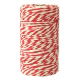 Sznurek bawełniany - biało-czerwony - 100g/70m