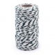 Sznurek bawełniany - biało-zielony - 100g/70m